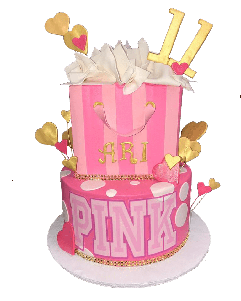 Tall pink birthday cake in Richmond VA