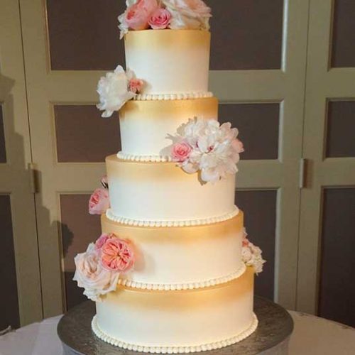 Wedding Cake with Flowers - Sugar and Salt Richmond VA